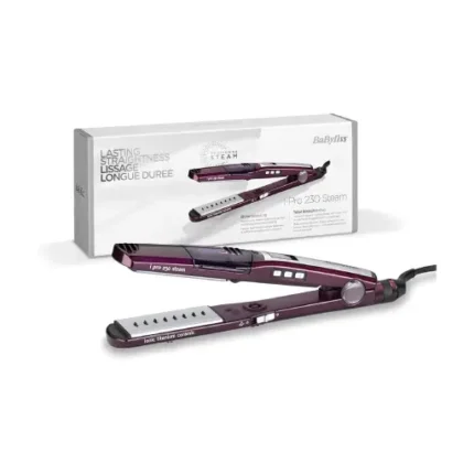 Babyliss 6604E Le Pro Light 2000 Watts ST395E IPro 230 Steam Titanium Ceramic Wet and Dry Hair Straightener 230 Degrees Celsius (Black)