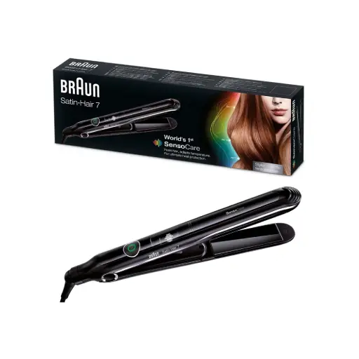 Braun Hair Straightener with Automatic Temperature Adaptation (ST780, Black)