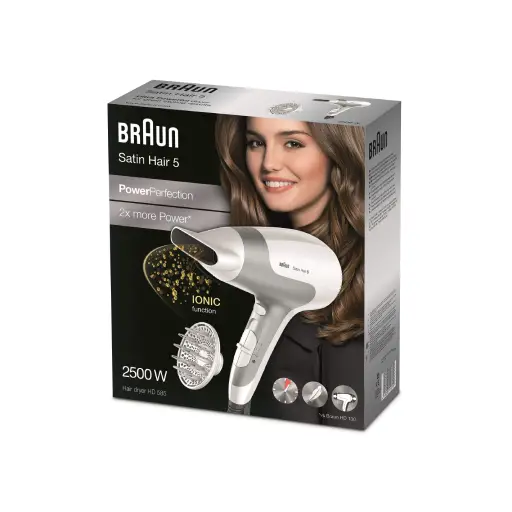 Braun Satin Hair 5 HD585 Power Perfection dryer with Diffuser and Ionic Function