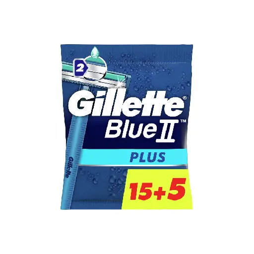 Gillette Blue II Plus Disposable Razors 15 + 5 free razors