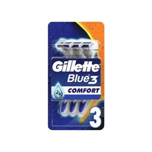 Gillette Blue3 Disposable Shaving Razor with Comfort Gel - 3 Razors