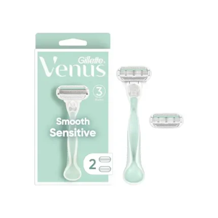 Gillette Venus Smooth Sensitive Women's Razor - 1 Handle + 2 Blade Refills