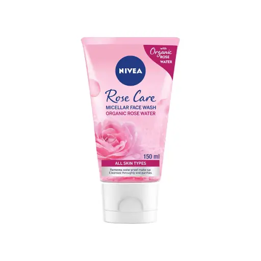 NIVEA Rose Care Micellar Cleansing Face Wash, Organic Rose, All Skin Types, 150ml