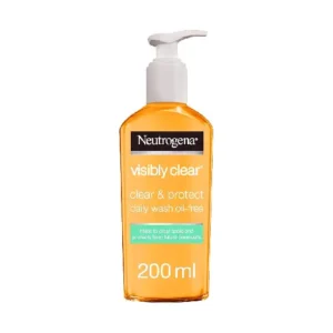 Neutrogena Face Wash, Visibly Clear, Clear & Protect, Oil-free, 200ml