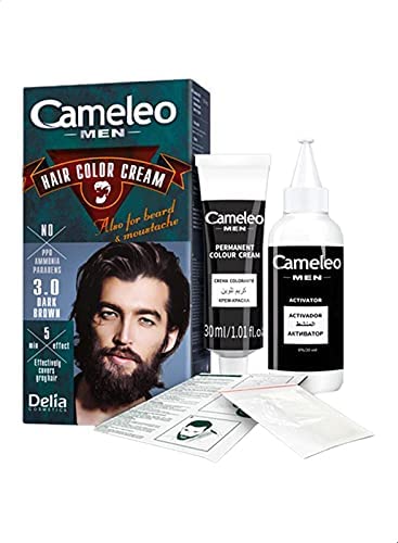 Delia Cameleo Hair Color Cream for Men, Dark Brown 3.0 - 30 ml ...