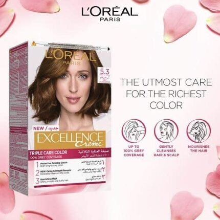 L'Oreal Paris Excellence 5.3 Light Golden Brown Haircolor - Image 3