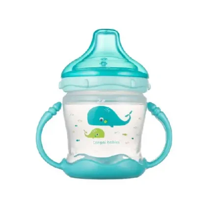 Canpol babies Non-spill Cup Silicon Spout 180ml LOVE&SEA blue