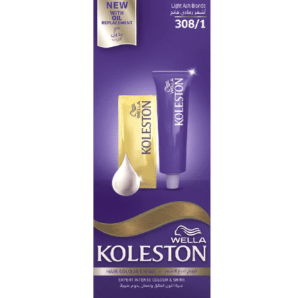 Wella Koleston Hair Color Creme, 308/1 Light Ash Blonde, 100ml - Image 1