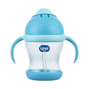 Wee Baby Drinking Cup with Straw, 200 ml - Red and Clear
