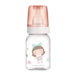 Canpol babies Standard printed GLASS bottles 120ml with silicon standard anti-colic teat 0+m