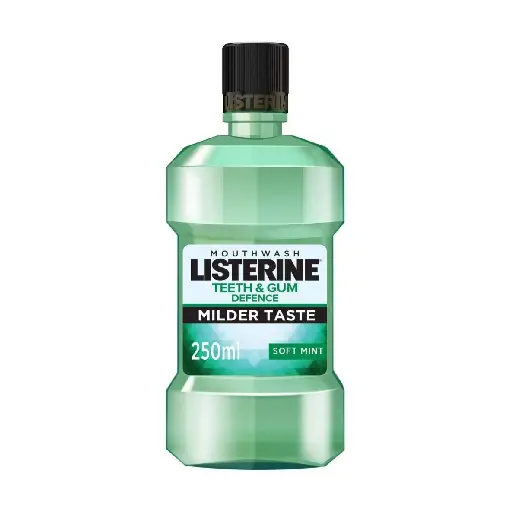 LISTERINE Mouthwash, Teeth & Gum Defence, Milder Taste, Soft Mint, 250ml