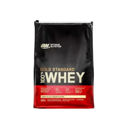 Optimum Nutrition (ON) Gold Standard 100% Whey Protein Powder, for Muscle Support & Recovery, Primary Source Whey Protein Isolate - Vanilla Ice Cream, 10 lbs