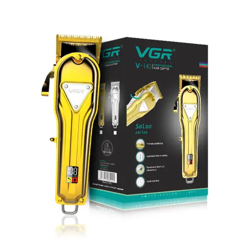 VGR V-140 Cord/Cordless Rechargeable 2500mAh Lithium Battery Hair Clipper (Gold)