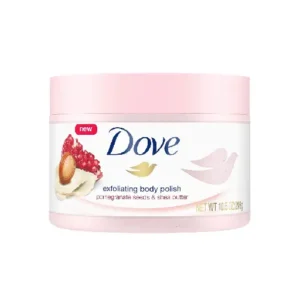 Dove Exfoliating Body Polish Scrub For Silky, Soft Skin Pomegranate & Shea Butter Body Scrub Exfoliates and Provides Lasting Nourishment 10.5 oz