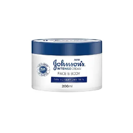 JOHNSON'S Intense Face & Body Cream, Dry to Very Dry Skin, Intense Nourishment, 200ml