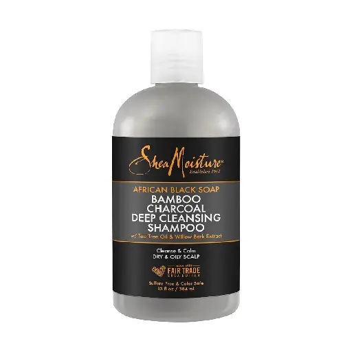 SHEA MOISTURE african black soap bamboo charcoal Deep Cleansing Shampoo,384 ml