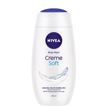 NIVEA Shower Gel Body Wash, Creme Soft Almond Oil Mild Scent, 250ml - Image 1