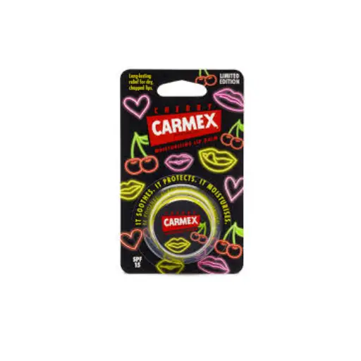 CARMEX Cherry Neon SPF15 Lip Balm Pot (7.5g) Softens and Hydrates Lips