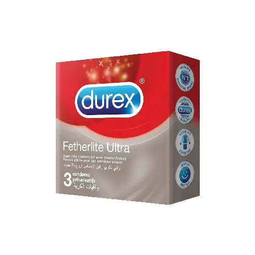 Durex Featherlite Ultra Condom pack of 3,super fine, Sensi-fit for even greater feelingDurex Featherlite Ultra Condom pack of 3,super fine, Sensi-fit for even greater feeling