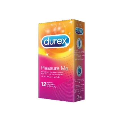 Durex Pleasure Me Condom Pack of 12, easy on, ribbed and dotted for extra stimulation