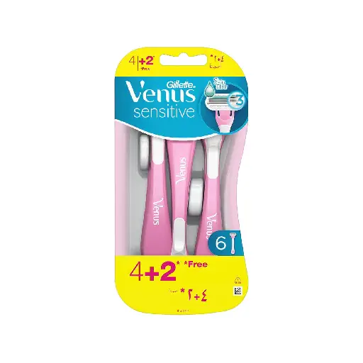 Gillette Venus Sensitive Disposable Razors, 4 count + 2 Free