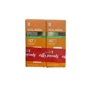 KOLAGRA SUNSCREEN SPF50+ GEL CREAM 1+1 OFFER 50ML محلى