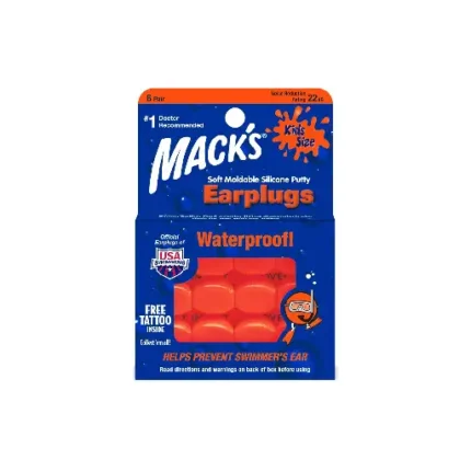 MACK'S Ear Plugs SILICON 6 DUPLE ( kids ) Orange