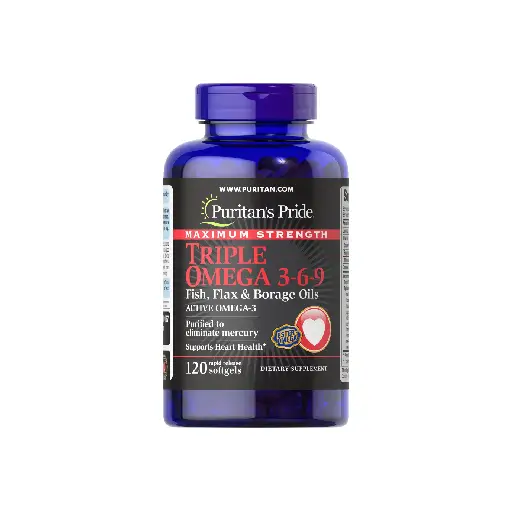 Puritans Pride Triple Omega 3-6-9 Fish, Flax & Borage Oils, 120 Count Puritans Pride Triple Omega 3-6-9 Fish, Flax & Borage Oils, 120 Count