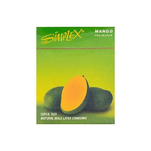 Simplex Super Thin Natural Latex Mango Flavored Condom ? Pack of 3