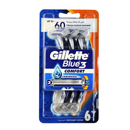 Gillette Blue3 Comfort Men's Disposable Razors : 6 Razors - Image 1