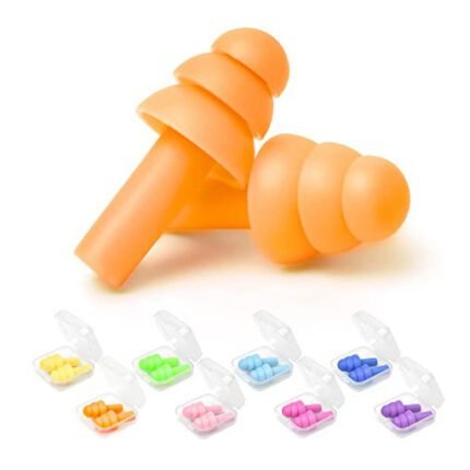 Earplugs for Sleeping Noise Cancelling, Reusable Ear Plugs? Super Soft, Silicone Ear Plug, for Sleeping 8 Pairs, Swimming, Snoring, Concerts, Work, Noisy Places (Orange) - Image 1