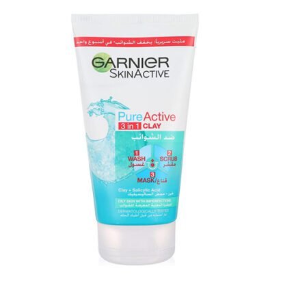 Garnier Pure Active 3-in-1 Wash, Scrub and Mask 150ml - Image 1