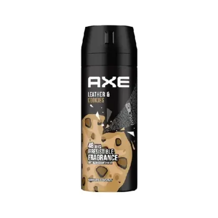 Axe Body Spray Deodorant for Men Long Lasting Odour Protection, Leather & Cookies, for 48 hours Irresistible Fragrance, 150ml