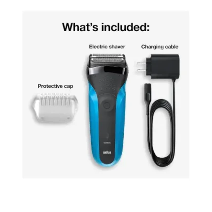 BRAUN SHAVER 310 BLK/BLU Box EURO - Image 2