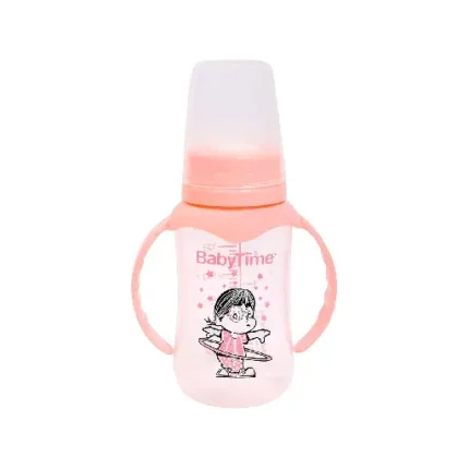 Baby Time Baby Accessories BT070 PP Feeding Bottle With Handle 150 cc Pink girl 1.0 Piece