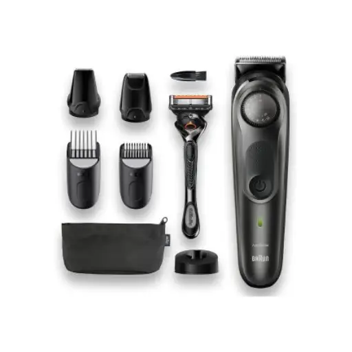 Braun Beard trimmer BT7240 with precision dial, 4 attachments and Gillette Fusion5 ProGlide razor