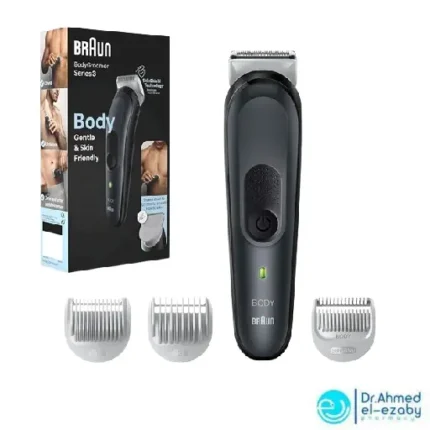 Braun Body Groomer Series 3 3340, Body Groomer for Men, for Chest, Armpits, Groin, Manscaping & More, Incl. 2 Combs for 1 mm - 3 mm Lengths, SkinSecure Technology for Gentle Use, Washable - Image 2