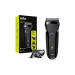 Braun Series 3 300s Rechargeable Electric Foil Shaver With 3 Flexible Blades, Protection Cap, Black