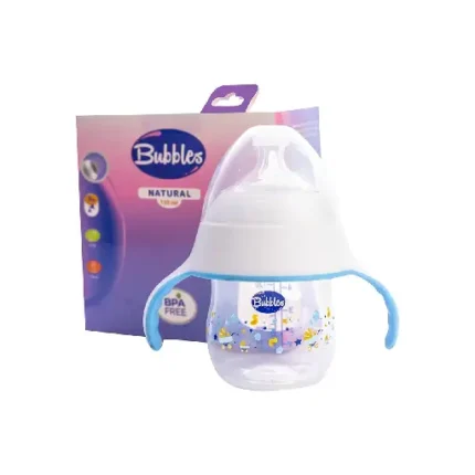 Bubbles Baby Cup with Handles, 150 ml - White and Blue