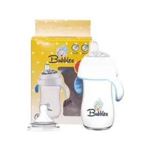 Bubbles Baby Cup with Handles, 280 ml - White and Blue