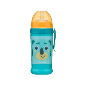 Canpol babies Non-spill Sport Cup with Silicon Straw , Turquoise,350ml