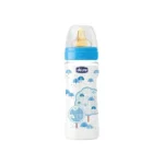 Chicco Rubber Well-Being Nipple Bottle 330 ml For Boys (4m+)