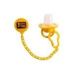 Nice Baby Pacifier With Chain Yellow