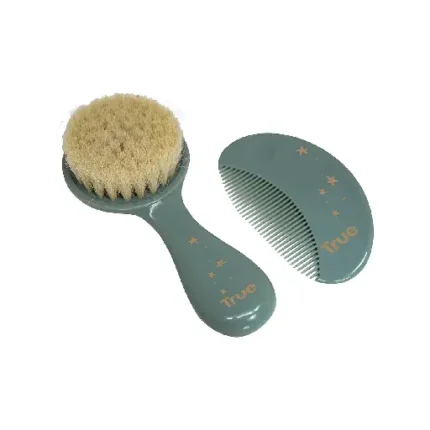 TRUE GOLD SOFT HAIR BRUSH AND COMB SET