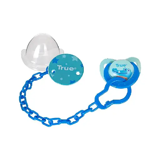 True 2022010 Soother with Chain & Cover-silicon cherry shape teat age 0+m