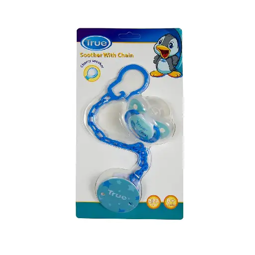 True 2022010 Soother with Chain & Cover-silicon cherry shape teat age 0+m