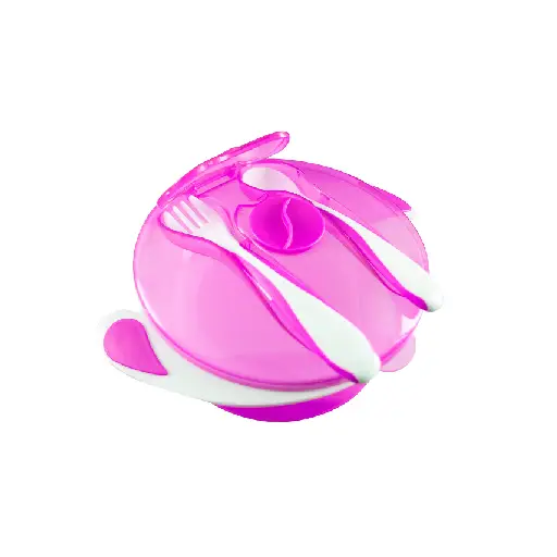 True 2022040 Feeding bowl with fork & spoon color pink True 2022040 Feeding bowl with fork & spoon color pink