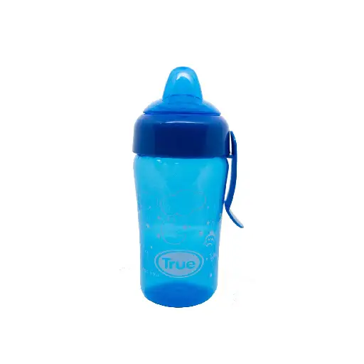 True Training Cup with Silicone Spout and Cover, 300 ml - Red&blue-green