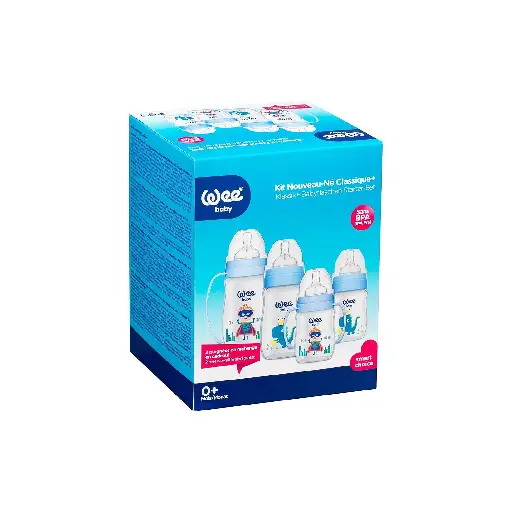 Wee Baby 198 Baby Feeding Bottles Set, 4 Pieces - Baby Blue