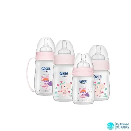 Wee Baby 282 Baby Feeding Bottles Set, 4 Pieces - Pink - Image 2